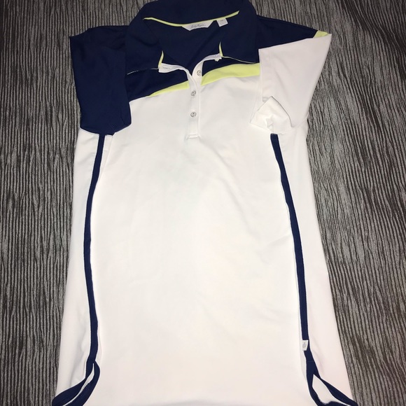 Women's Navy and White Polo Shirt - Picture 4 of 7